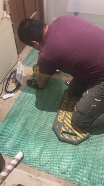Danielle's Bathroom TempZone Easy mat installation 3