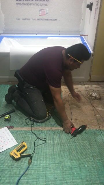 Danielle's Bathroom TempZone Easy mat installation 4